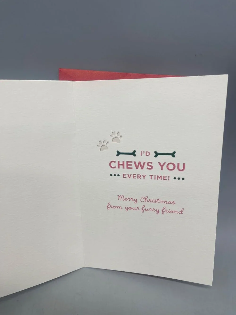 Hallmark greeting card my favorite human i'd chews you humor Christmas READ NEW